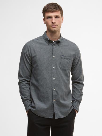 Barbour Turner Button Down Cotton Shirt, Grey Marl, Grey Marl