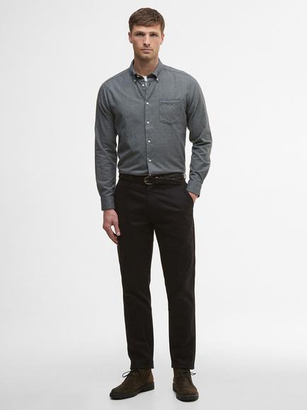 Barbour Turner Button Down Cotton Shirt, Grey Marl - view 2, Grey Marl