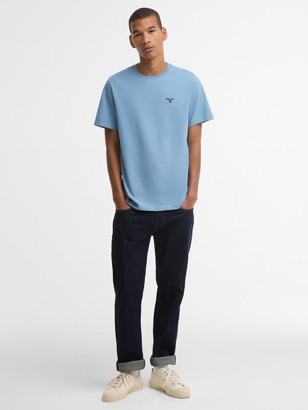 Barbour Essential Cotton Regular Fit Short Sleeve T-Shirt - view 2, Tarn Blue