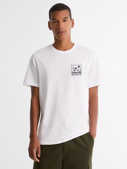 Barbour Setter Cotton Graphic Tailored T-shirt, White, White