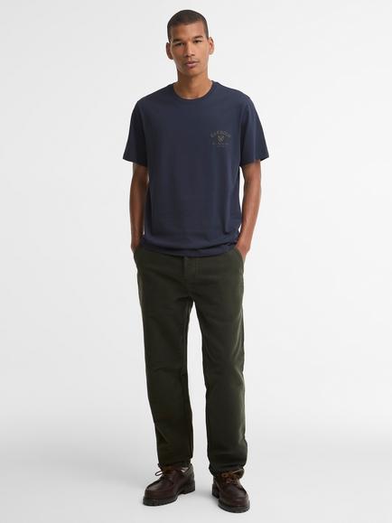 Barbour Tartan Tailored Logo Cotton T-Shirt - view 2, Navy