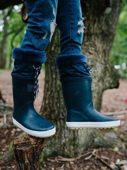 Muddy Puddles Kids' PuddleFlex Wellington Boots - view 2, Navy