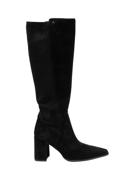Ravel Alvan Suede Block Heel Knee High Boots, Black, Black