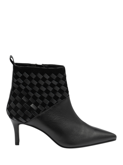 Ravel Bosley Leather Woven Detail Ankle Boots, Black, Black