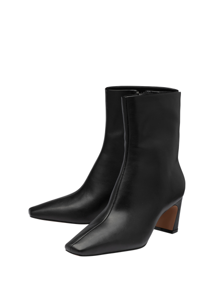 Ravel Staley Block Heel Faux Leather Ankle Boots, Black - view 2, Black