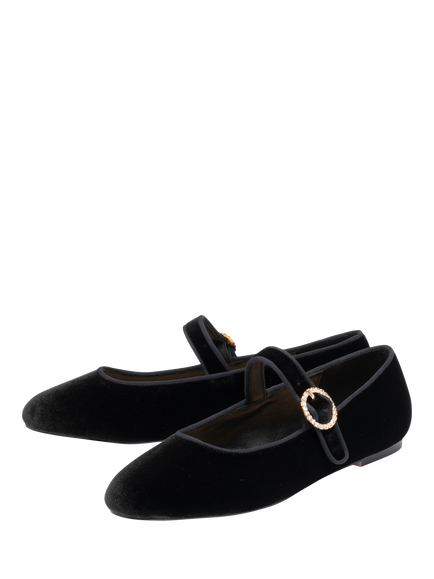 Ravel Caxton Velvet Embellished Mary Janes, Black - view 2, Black