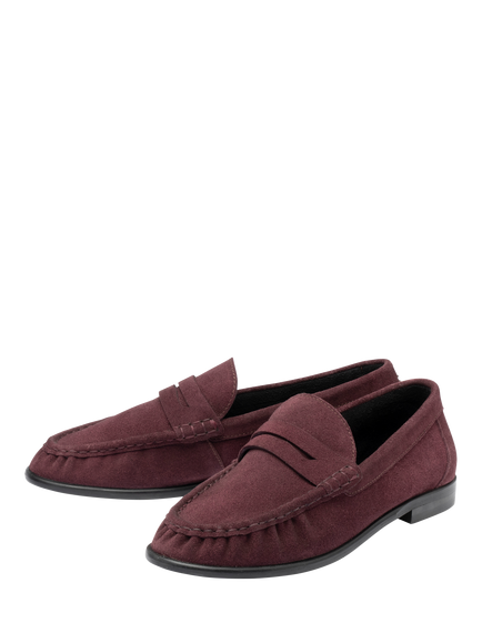 Ravel Heydon Suede Loafers, Burgundy - view 2, Burgundy