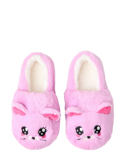 Lindex Kids' Padded Cat Slippers, Light Lilac, Light Lilac