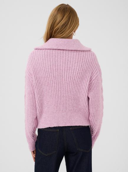 Saint Tropez Talmasz Chunky Knit Jumper - view 2, Mauve Mist Melange