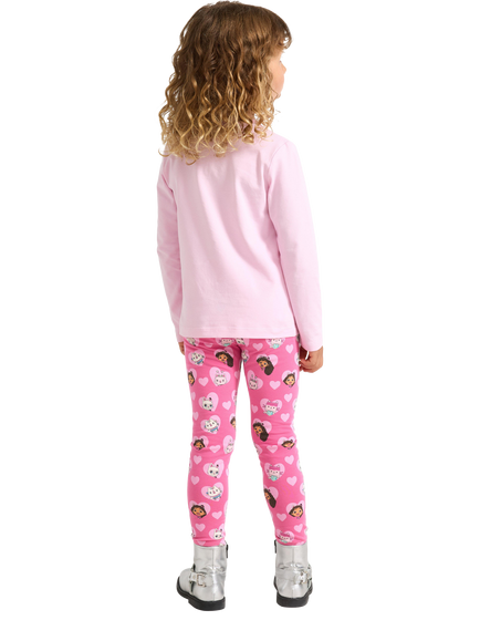 Lindex Kids' Gabby Dolls House Leggings, Pink - view 2, Pink