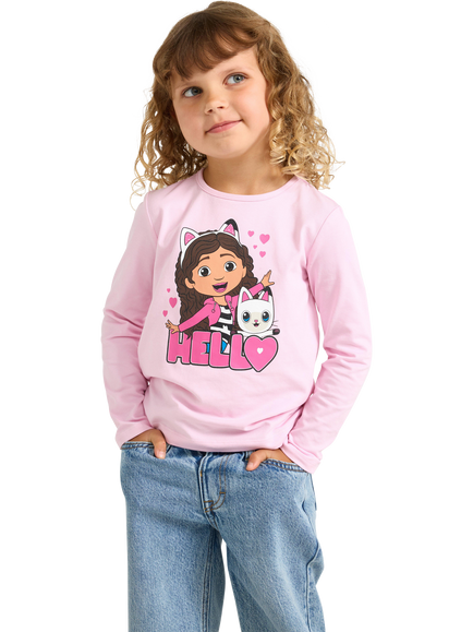 Lindex Kids' Gabby's Dollhouse Long Sleeve T-Shirt, Light Pink, Light Pink