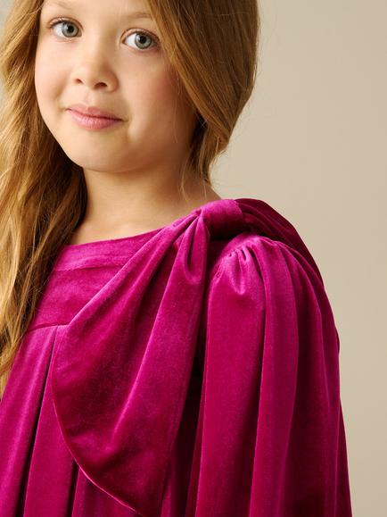 Angel & Rocket Kids' Felicity Velvet Dress, Pink - view 2, Pink