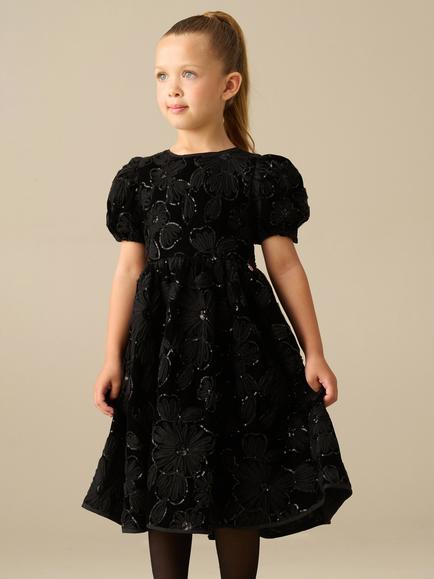 Angel & Rocket Kids' Layla Velvet Dress, Black