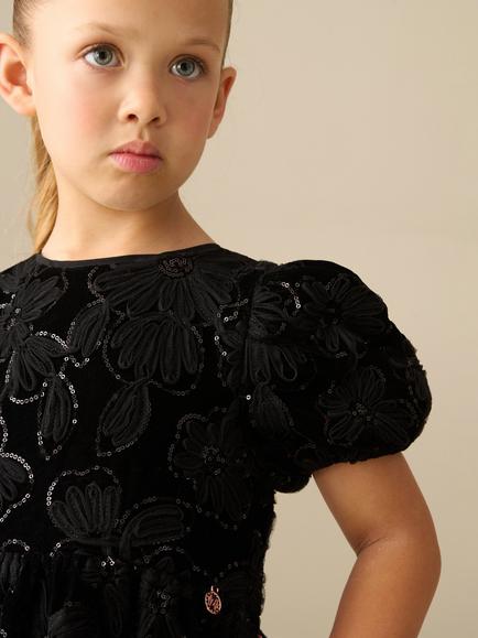 Angel & Rocket Kids' Layla Velvet Dress - view 2, Black