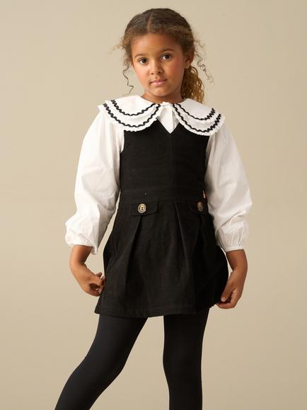 Angel & Rocket Kids' Lia Cord Pinafore Dress, Black, Black