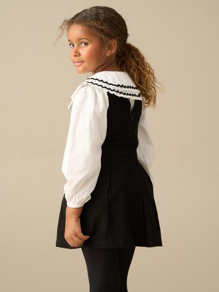 Angel & Rocket Kids' Lia Cord Pinafore Dress, Black - view 2, Black