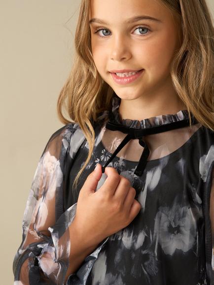 Angel & Rocket Kids' Neve Mesh Dress, Black - view 2, Black