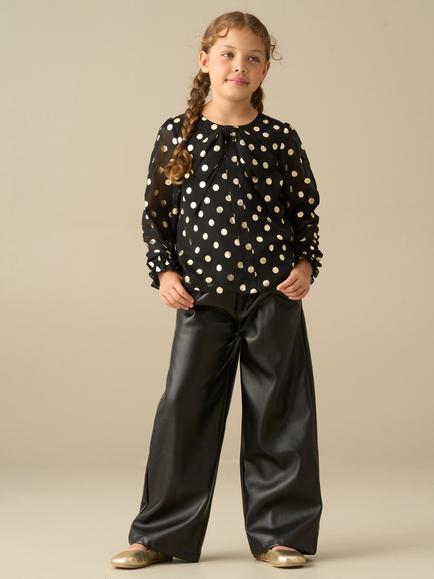 Angel & Rocket Kids' Dakota Metallic Polka Dot Blouse, Black - view 2, Black