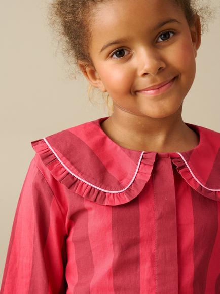 Angel & Rocket Kids' Clara Poplin Long Sleeve Pyjama Set, Red - view 2, Red