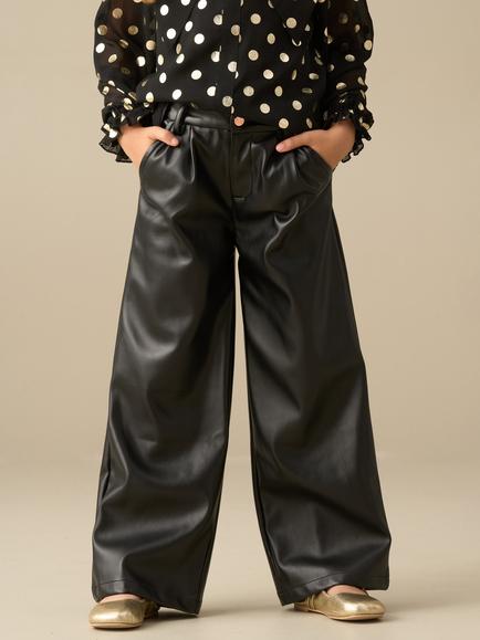 Angel & Rocket Kids' Leonie Faux Leather Trousers, Black, Black
