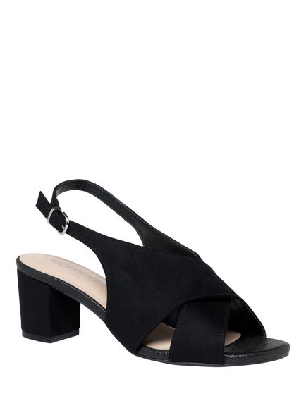 Paradox London Neroli Wide Fit Block Heel Slingback Sandals, Black - view 2, Black
