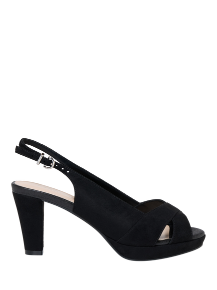 Paradox London Niara Wide Fit Block Heel Platform Sandals, Black, Black