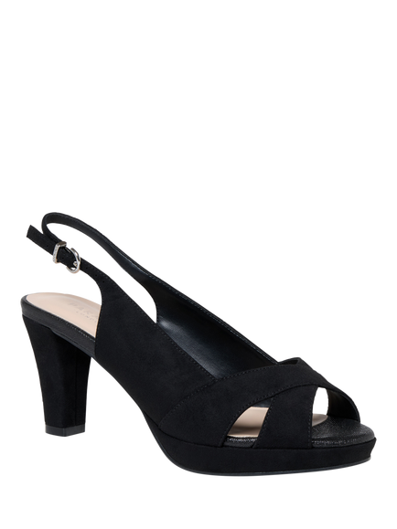 Paradox London Niara Wide Fit Block Heel Platform Sandals, Black - view 2, Black