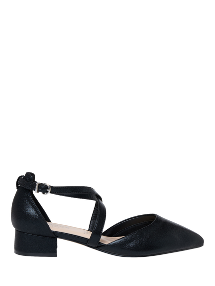 Paradox London Fabienne Wide Fit Block Heel Open Court Shoes, Black, Black