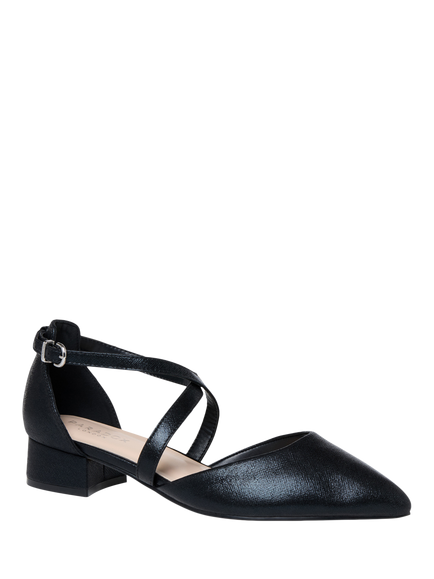 Paradox London Fabienne Wide Fit Block Heel Open Court Shoes, Black - view 2, Black