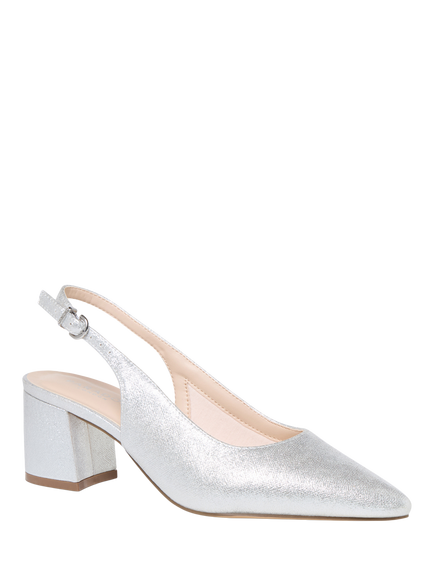 Paradox London Farren Extra Wide Fit Suede Court Shoes, Silver - view 2, Silver