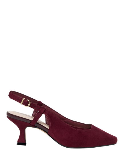 Paradox London Fervora Wide Fit Slingback Court Shoes, Burgundy, Burgundy
