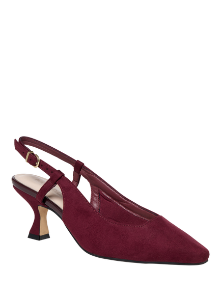 Paradox London Fervora Wide Fit Slingback Court Shoes, Burgundy - view 2, Burgundy