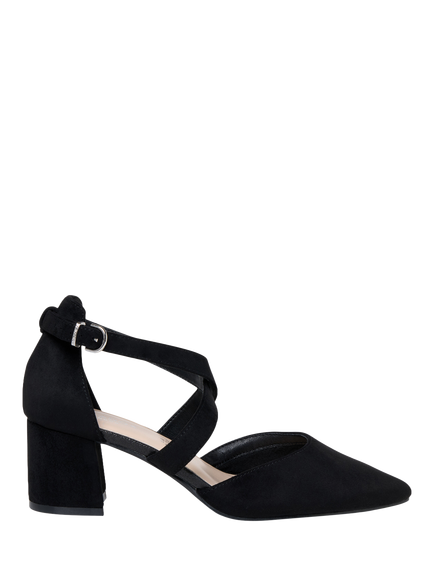Paradox London Florrie Extra Wide Fit Suede Court Shoes, Black
