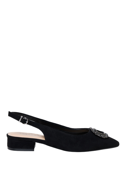 Paradox London Iveta Block Heel Slingback Court Shoes, Black, Black