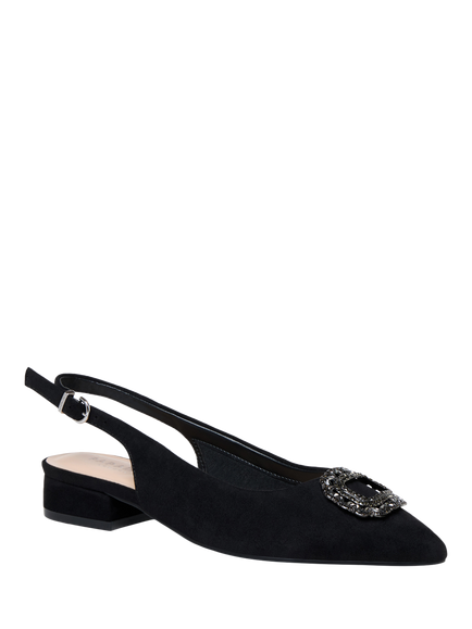 Paradox London Iveta Block Heel Slingback Court Shoes, Black - view 2, Black