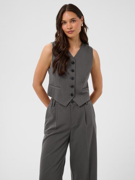 KAFFE Kura Sleeveless Waistcoat, Dark Grey Melange, Dark Grey Melange