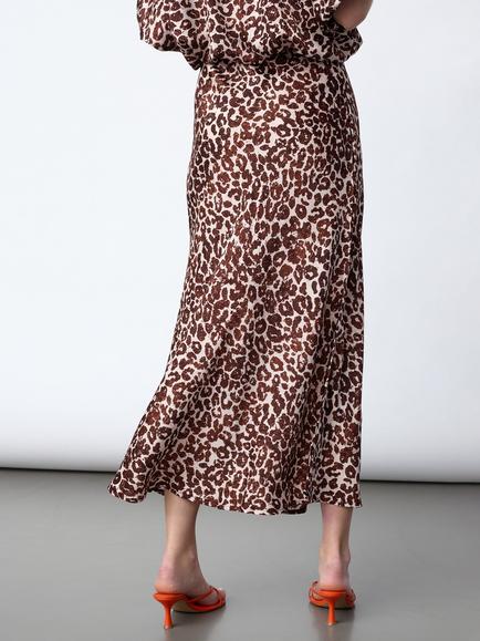 Sisters Point Animal Print Midi A-Line Skirt, Pink/Leo - view 2, Pink/Leo