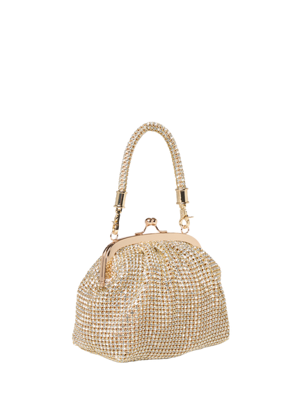 Paradox London Dorelle Diamante Top Handle Clutch Bag, Gold - view 2, Gold