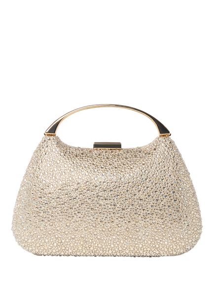 Paradox London Debi Diamante Top Handle Clutch Bag, Champagne, Champagne