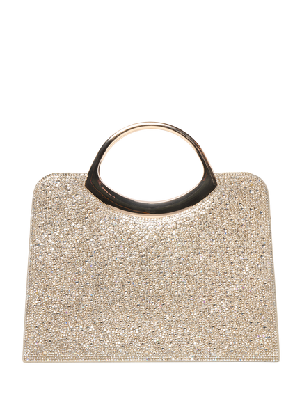 Paradox London Diamora Diamante Top Handle Clutch Bag, Champagne, Champagne