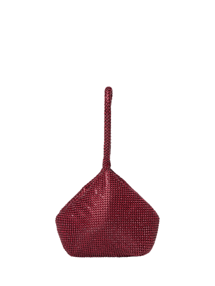 Paradox London Dua Diamante Soft Pouch Clutch Bag, Burgundy, Burgundy