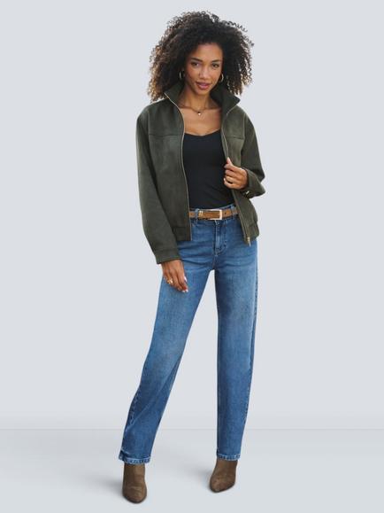 Sosandar Stove Pipe Jeans, Mid Blue, Mid Blue