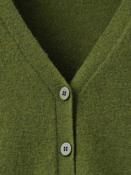 Mango Oversized V-Neck Cardigan - view 2, Olive