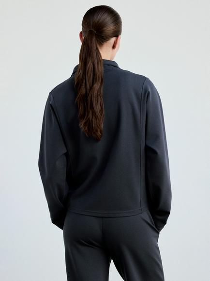 Mango Zip Neck Sweatshirt, Blue - view 2, Blue
