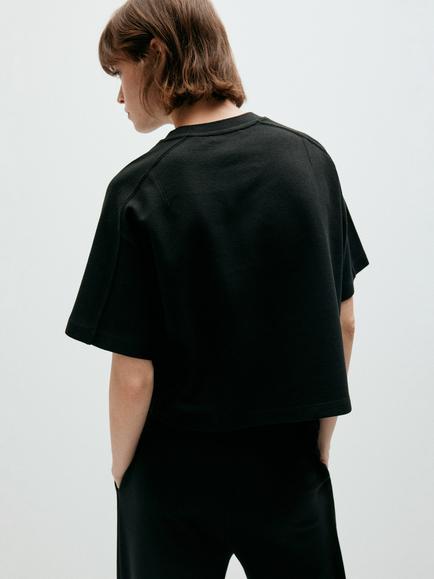 Mango Boxy Fit T-Shirt, Black - view 2, Black