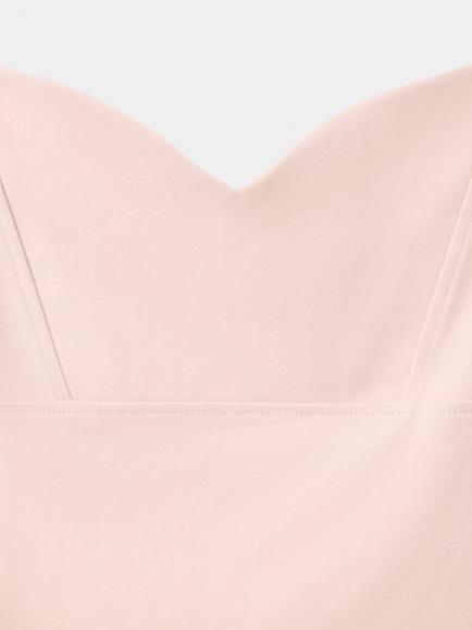 Mango Sculpted V-Neck Top - view 2, Pink