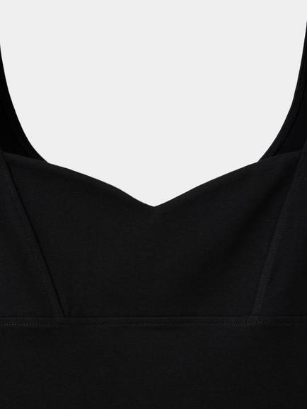 Mango Sculpted V-Neck Top - view 2, Black