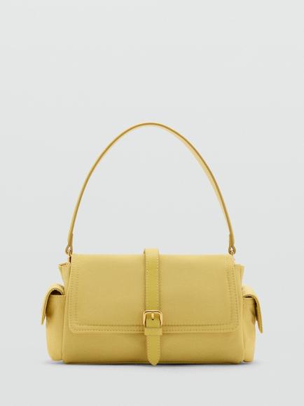 Mango Top Handle Structured Shoulder Bag, Pastel Yellow