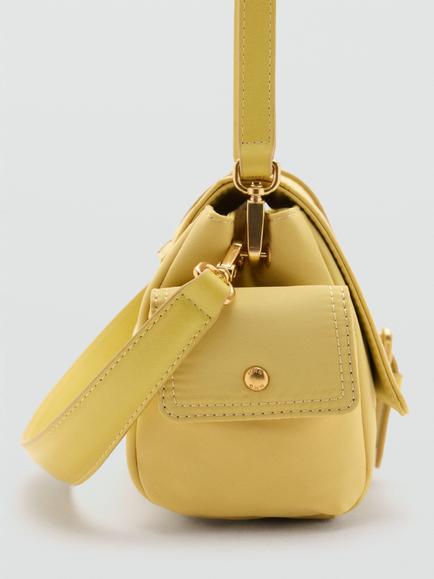 Mango Top Handle Structured Shoulder Bag - view 2, Pastel Yellow