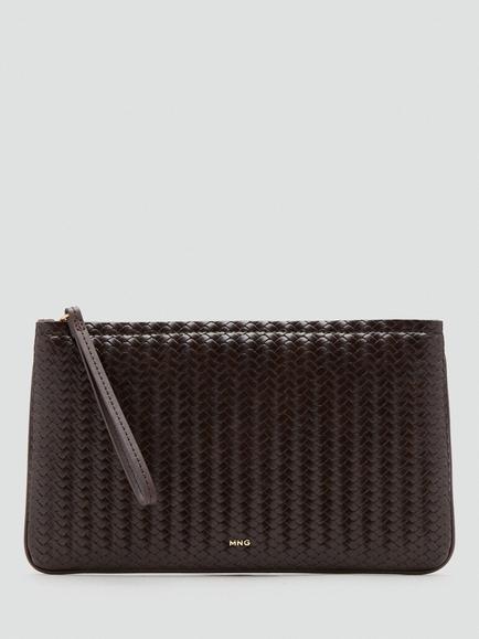 Mango Handwoven Evening Pouch Bag, Chocolate, Chocolate